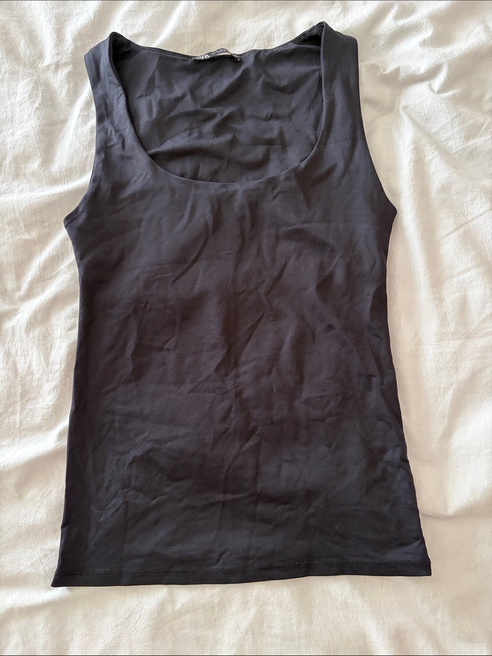 Zara Classic Black Scoop Neck Tank Top